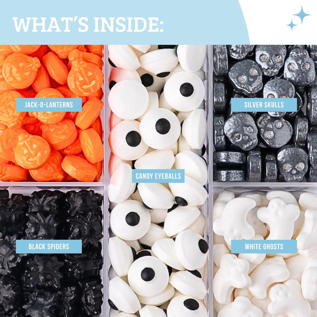 Sweets Indeed Halloween Sprinkles, Candy Eyeballs, Edible Eyes, Assorted Variety Tacklebox, Perfect for Cake Decorations, Baking, Ice Cream, Cookies, Cupcake Topper, 2.53 ounces (Halloween Tacklebox)