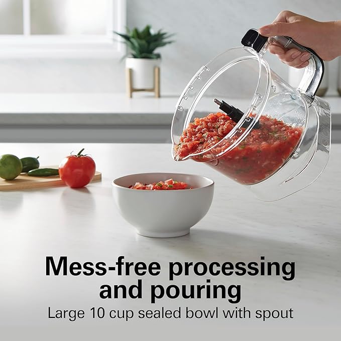 Hamilton Beach Stack & Snap Food Processor with Bowl Scraper, 10 Cup Capacity, Black, (Renewed) R70822