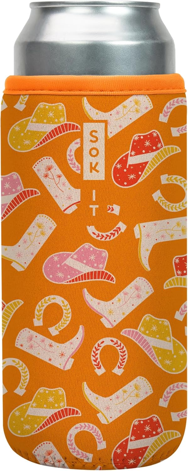 Sok It CanSok Sleeve for Beer & Soda Insulated Neoprene Cover (Cowgirl Couture, 25oz Can Sleeve)