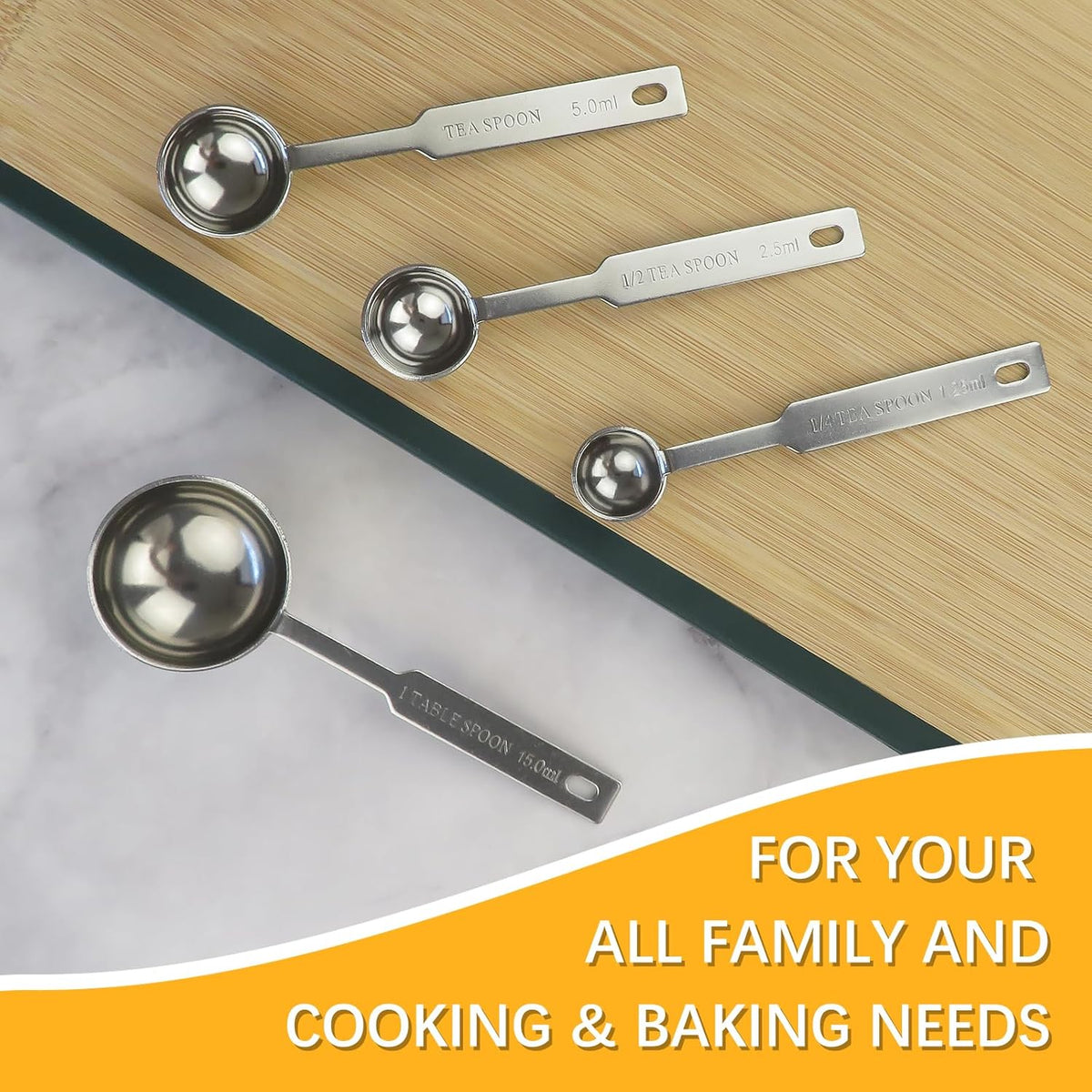 1PCS 1 Tsp(1/3tbsp, 1/6oz, 5ml) Single Measuring Spoon, Stainless Steel Individual Measure Scoop Only