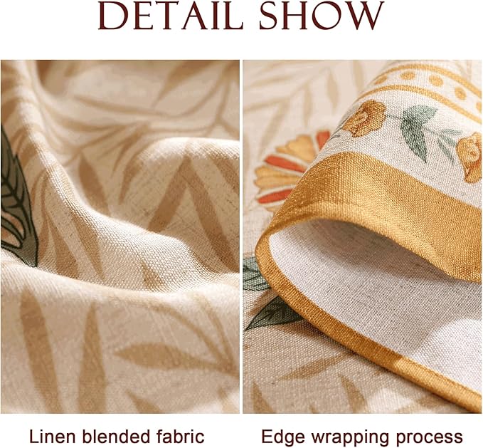patdrea Designer French Vintage Long Rectangular Tablecloth,Yellow Floral Pattern Anti-Wrinkle Table Cloth,Dacorative Cover for Kitchen Dining Parties,Christmas,Thanksgiving,63"x102"-Cornflowers