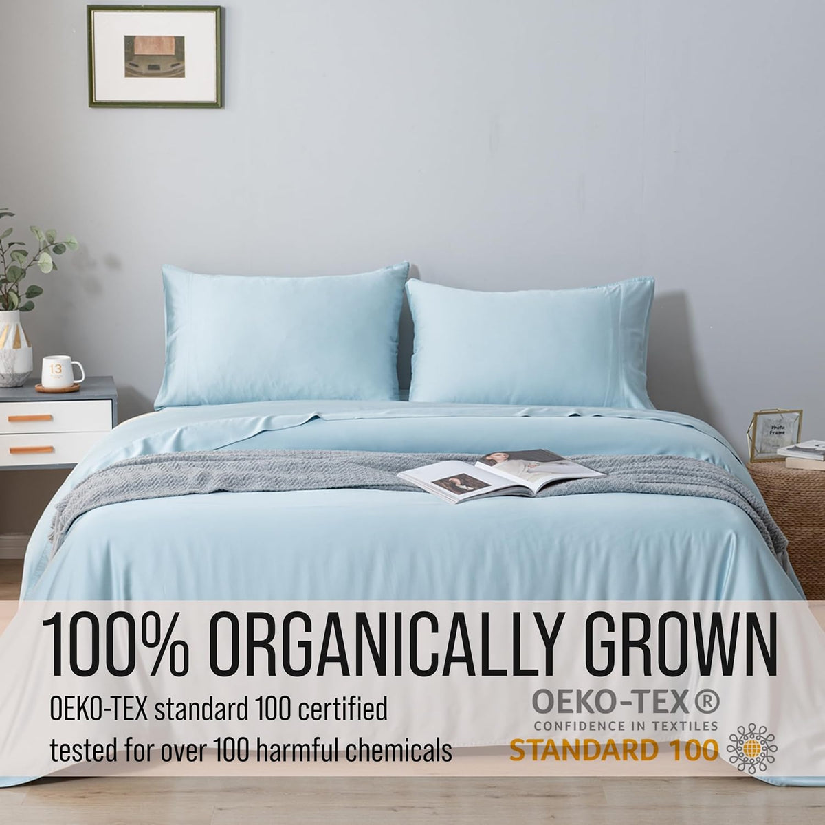 Bella Coterie Luxury Bamboo Viscose Twin Size Sheet Set | 100% Organically Grown | Ultra Soft | Cooling for Hot Sleepers | 18" Deep Pocket [Coastal Blue]