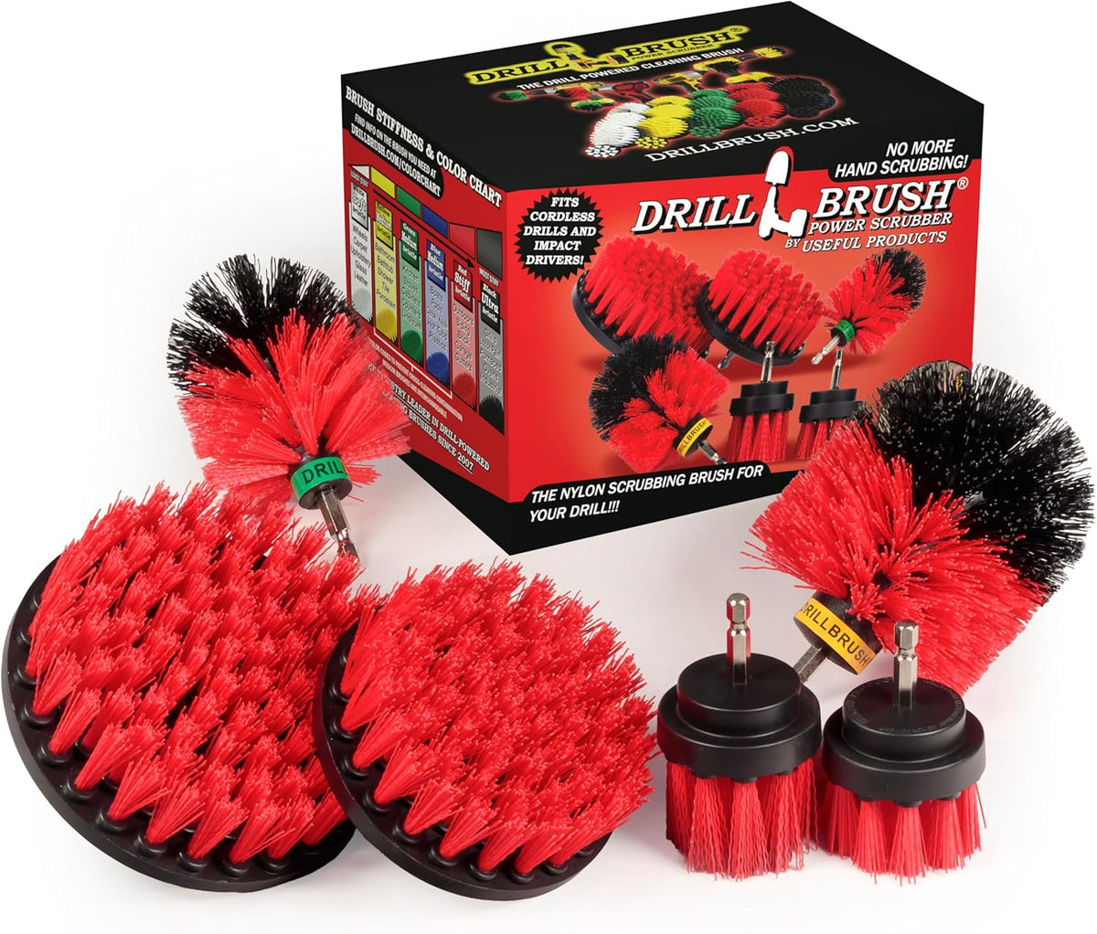Drillbrush Headstone Cleaning Supplies - Outdoor Power Brush - Fountain Cleaner Tool - Deck Scrubbing Tool - Patio Cleaning Brush - Concrete Garage Floor Cleaner - Granite Scrubber Kit for Drill