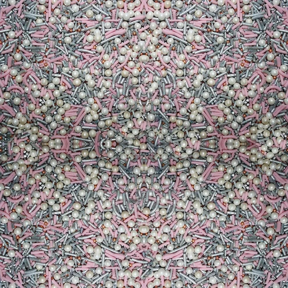 Confect Fusion Pink & Silver Sprinkles Mix - Pearl Sugar Cake Decorations, Dessert Toppings, Edible Confetti | Vegan, Gluten-Free, Nut-Free, Soy-Free, Dairy-Free, Palm Oil-Free- 4.2 Oz