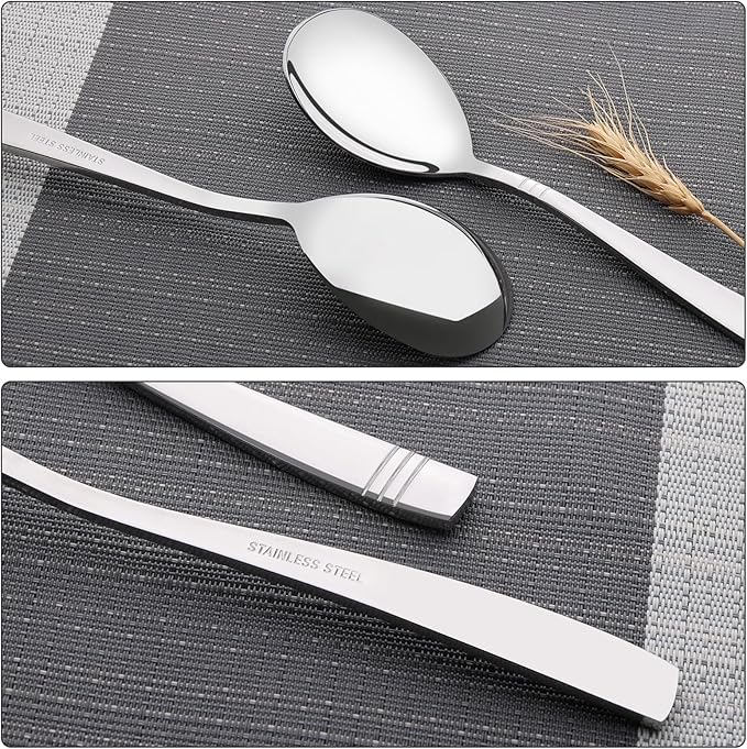 6 Pieces Large Serving Spoons, Stainless Steel Serving Spoons for Cooking, Buffet & Banquet