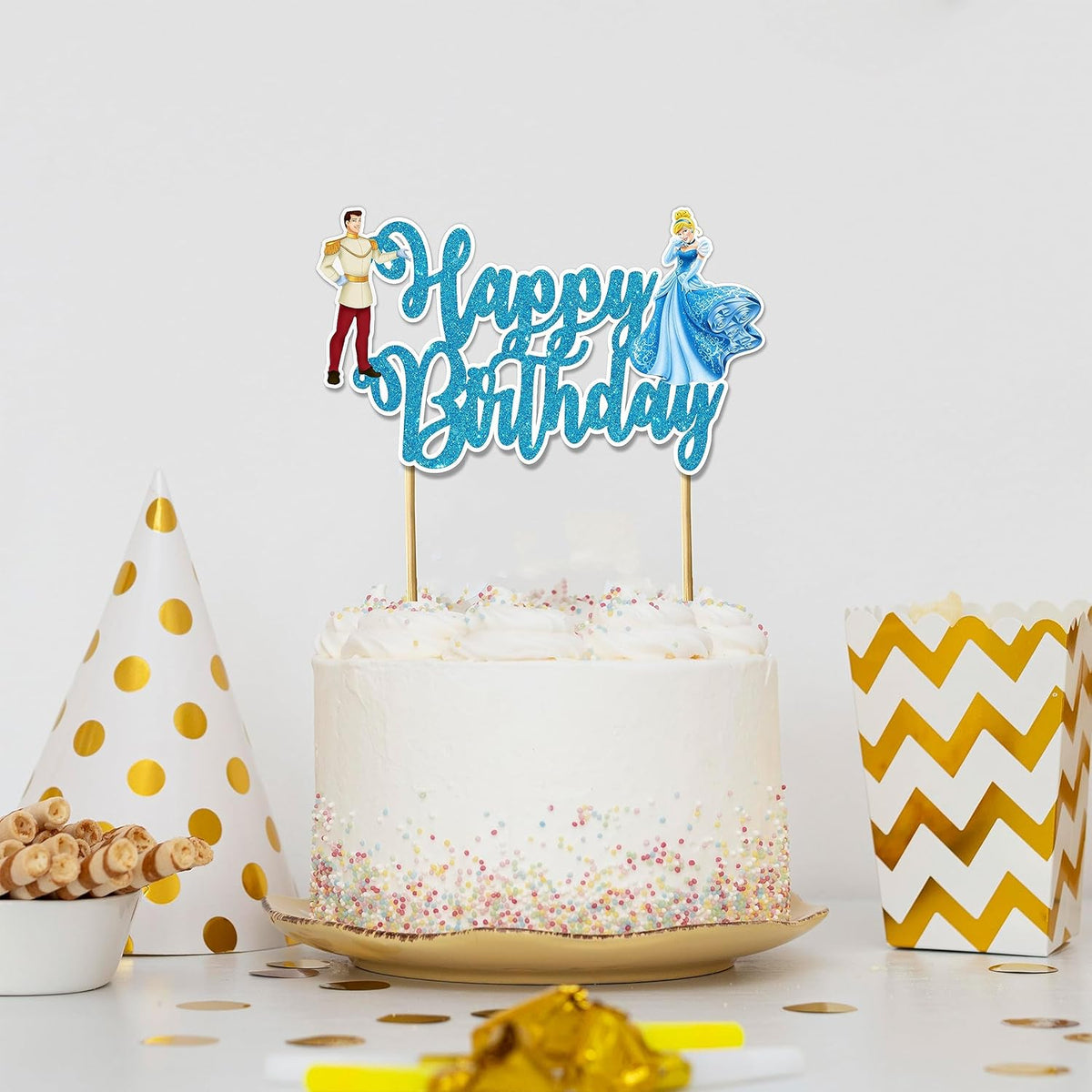 Cnderela Happy Birthday Cake Topper