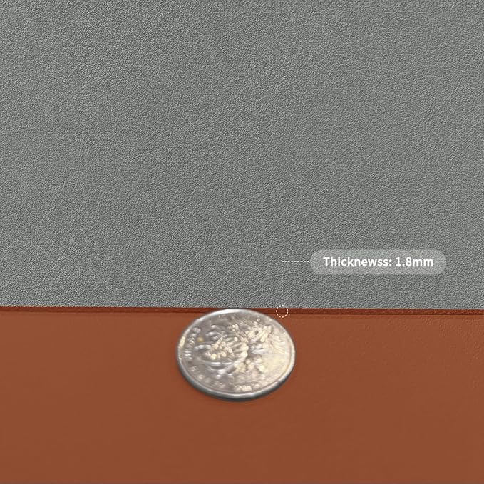 Leather Table Cover,1.8mm Thick,42x90 Inch Table Protector,Table Protector for Dining Room Table,Dining Table Cover,Table Cover Protector.(Brown+Gray,42x90)