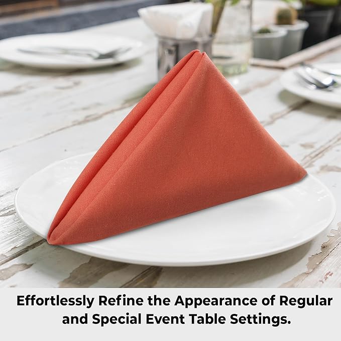 Urban Villa Cotton DinnerNapkins Set of 12, Highly Absorbent 18x18 Inches Soft Premium Cloth Napkins, Hotel Quality Napkins, Reusable & Washable Table DinnerNapkins - (Orange Pumpkins, Solid)