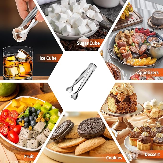 Mini Serving Tongs, Anytrp 18-Packs Stainless Steel Sugar Tongs, 4.3inch Ice Tongs Kitchen Appetizers Tongs for Coffee Bar, Tea Party, Desserts Party, Sugar and Ice Bucket