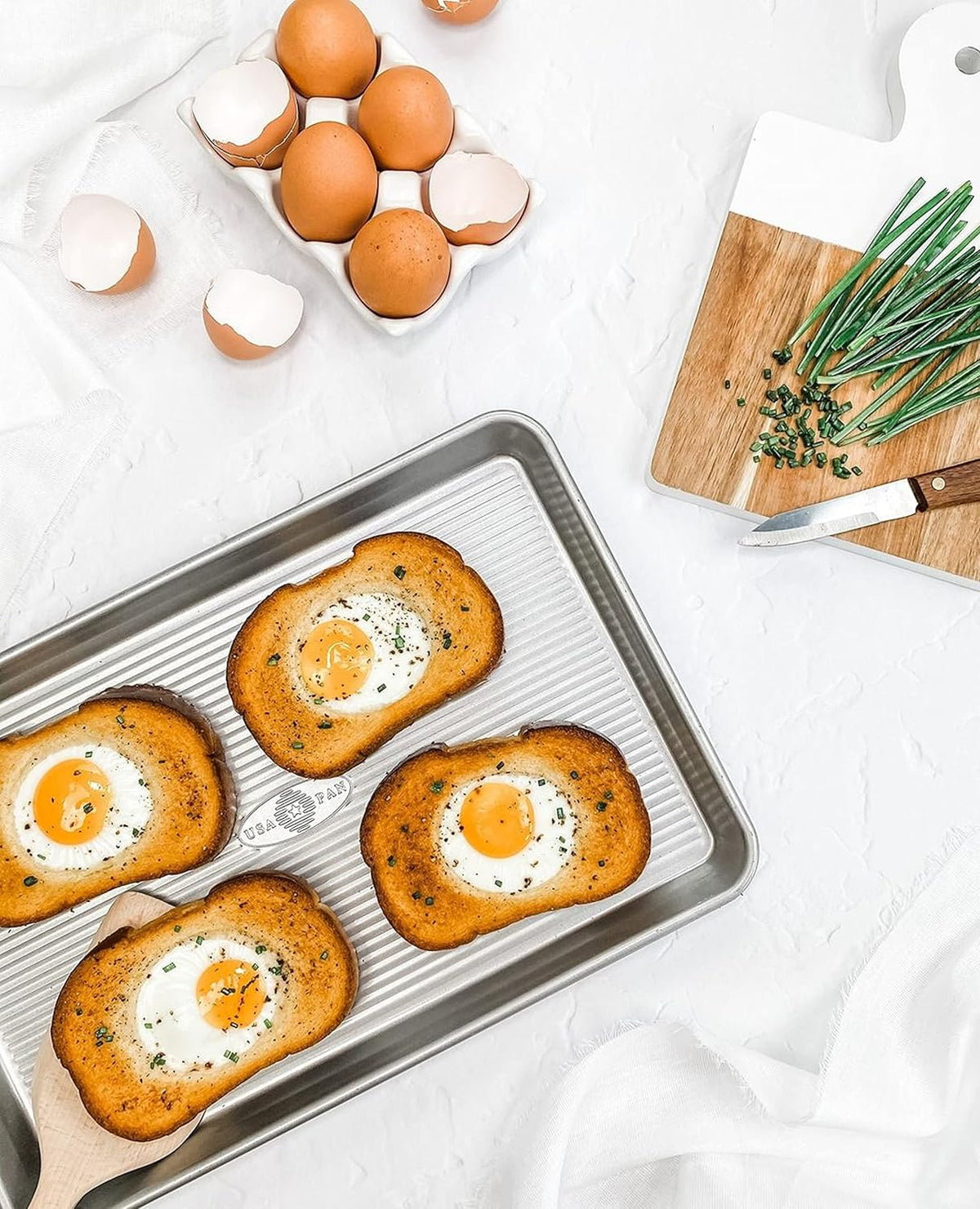 USA Pan Bakeware Nonstick Jelly Roll Baking Sheet Pan, Aluminized Steel (Pack of 6)