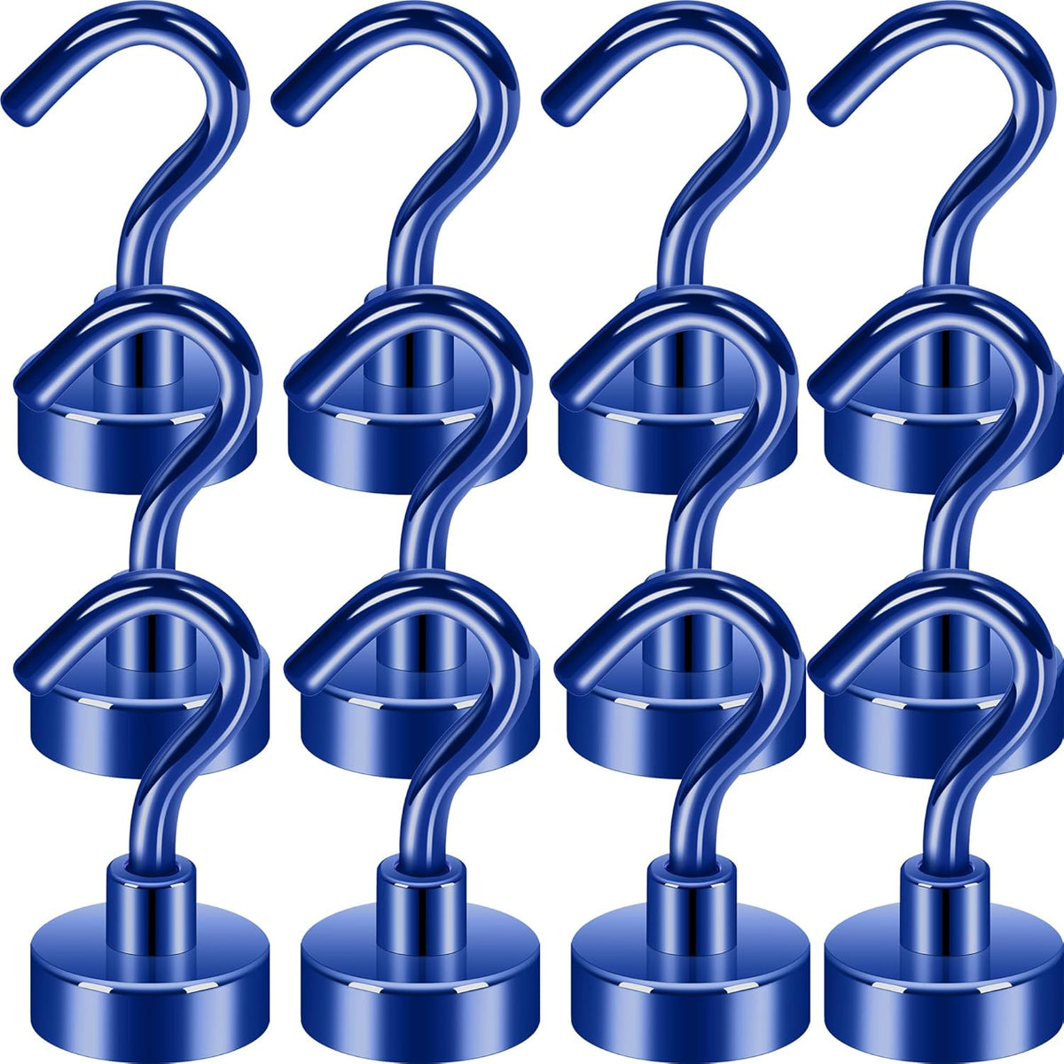 Neosmuk Magnetic Hooks, Cruise Ship Essentials, 30lb+ Heavy Duty Magnetic Hooks for Cruise Cabins, Refrigerator, Grill, Hanging, and Travel | Extra Strong Must-Haves Magnet Hook(Navyblue,Pack of 12)