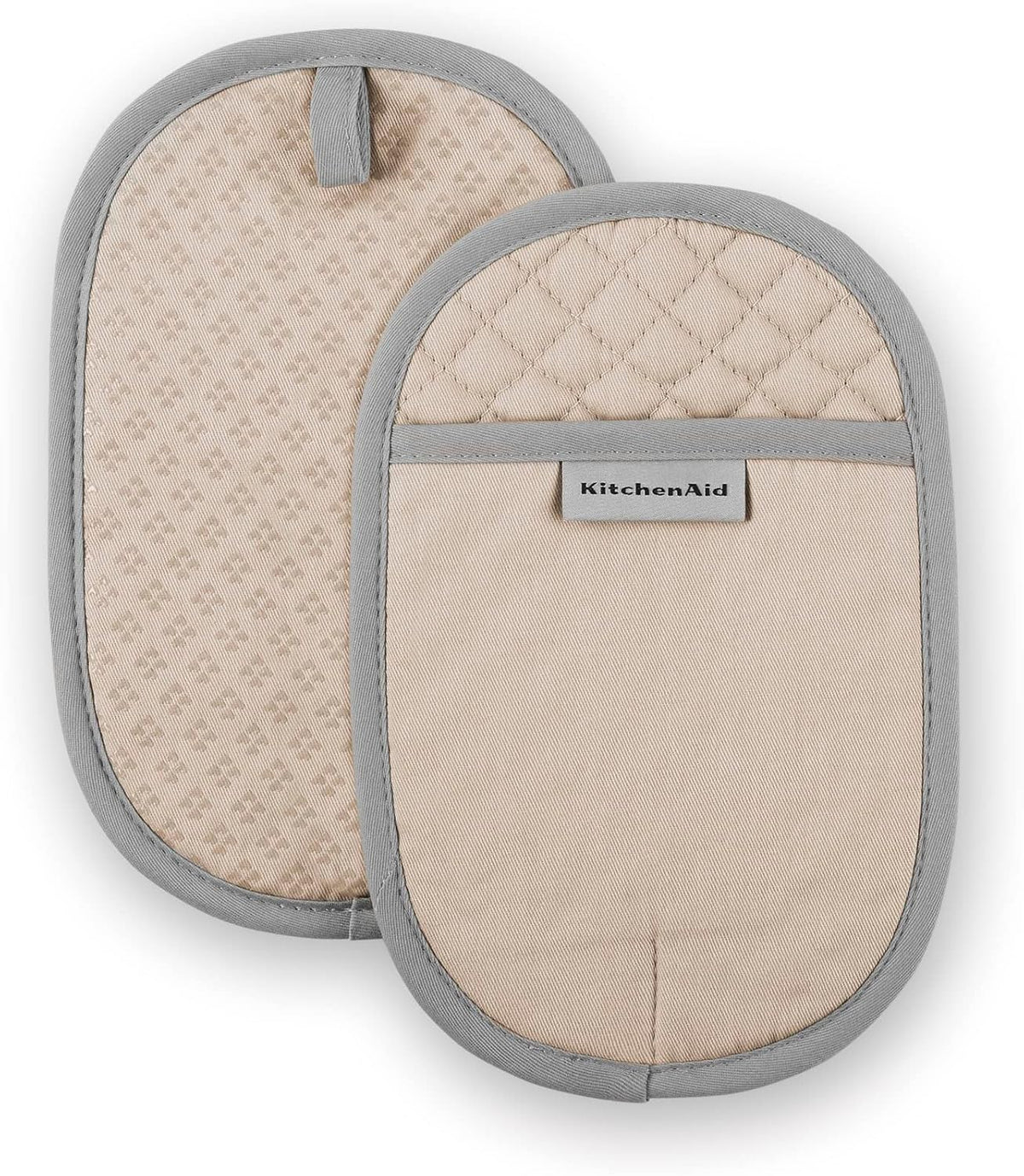 KitchenAid Asteroid Pot Holder 2-Pack Set, Milkshake Tan, 6.5"x10"