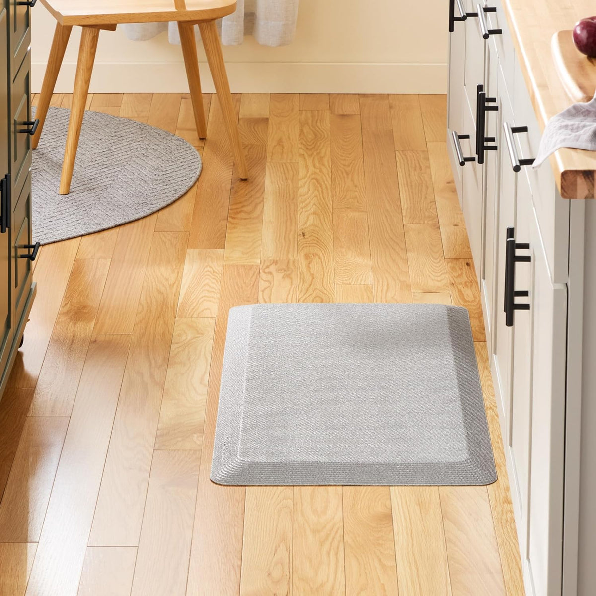 KitchenAid Gourmet Series Kitchen Comfort Gel Mat, Solid Basketweave, Matte Grey, 20"x39"