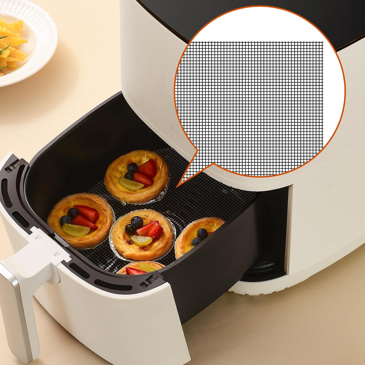 6Pcs Reusable Oven Liners for Toaster Oven, Non Stick Air Fryer Oven Liners Easy Clean Toaster Mat, Grill Baking Ma t Compatible with Cuisinart, Ninja, Kalorik Air Fryer Microwave(9 x 11 Inch)