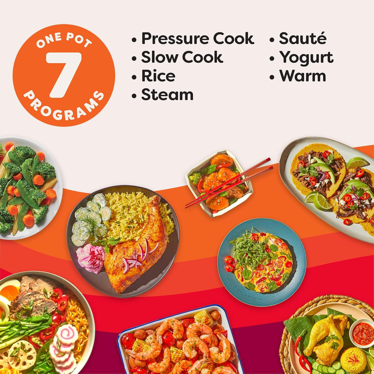 Instant Pot 7.5QT RIO Wide, 7-in-1 Electric Multi-Cooker, Pressure Cooker, Slow Cook, Rice, Steamer, Sauté, Yogurt & Warmer, Wide Base, Large Searing Base, WhisperQuiet Steam Release