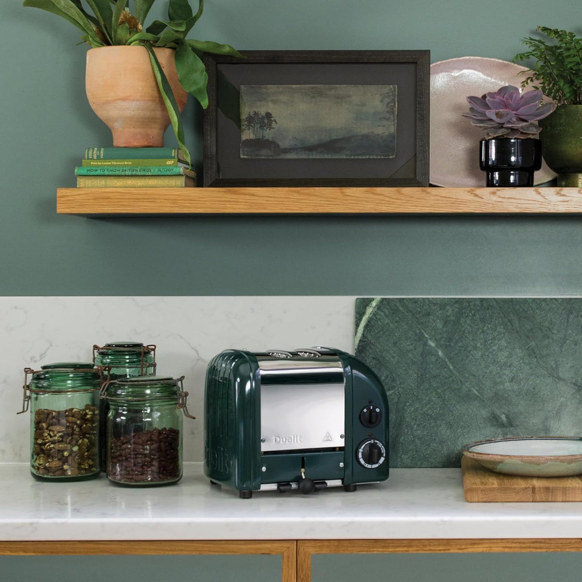Dualit Classic 2 Slice NewGen Toaster - Stainless Steel - Hand Built in the UK - Replaceable ProHeat elements - Defrost Bread - Mechanical Timer - Evergreen Classic Toaster