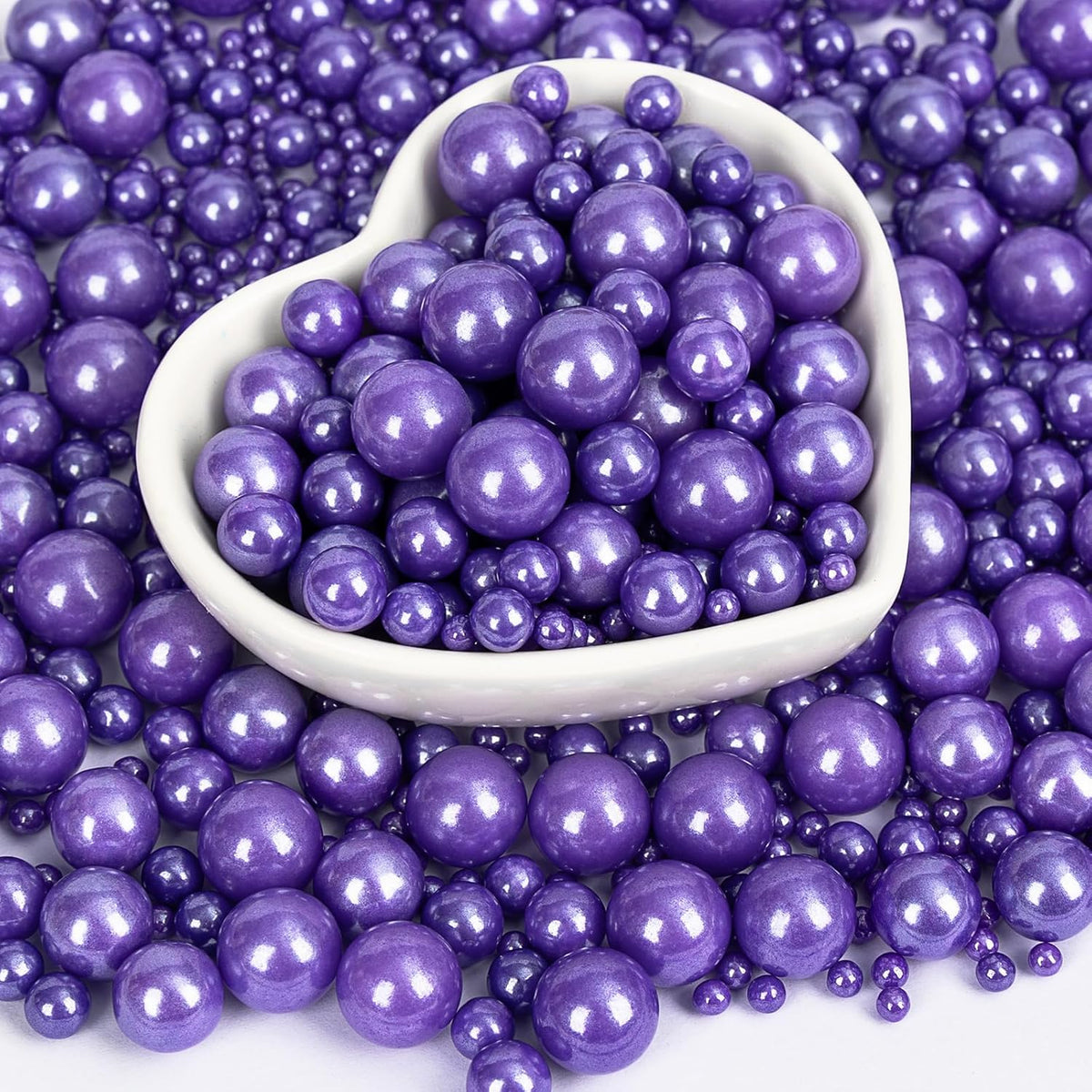 Edible Pearl Sprinkles,Purple Pearl Sugar Sprinkles,Mix Size,Baking Edible Cake Decorations Candy,Cupcake Toppers,Cookie Decorating Donuts Ice Cream Toppings, Party Supplies130g/4.58oz