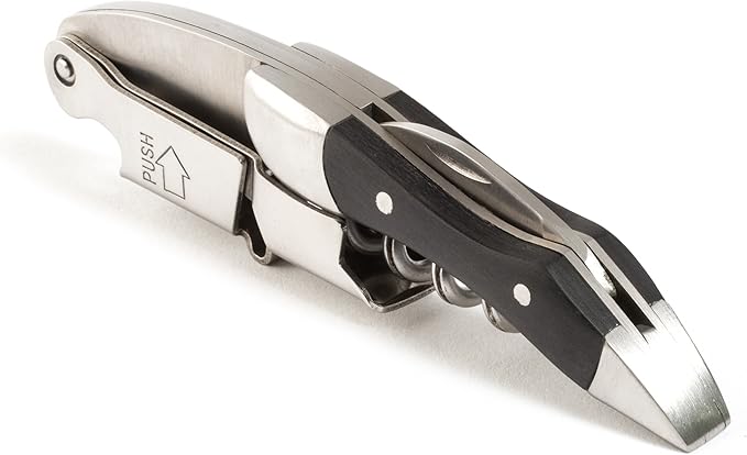 Prestige By Coutale Sommelier - The French Patented Spring-Loaded Double Lever Waiters Corkscrew and Wine Bottle Opener (Blackwood)
