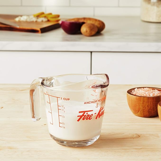 Anchor Hocking Fire-King Measuring Cup, Glass, 1-Cup