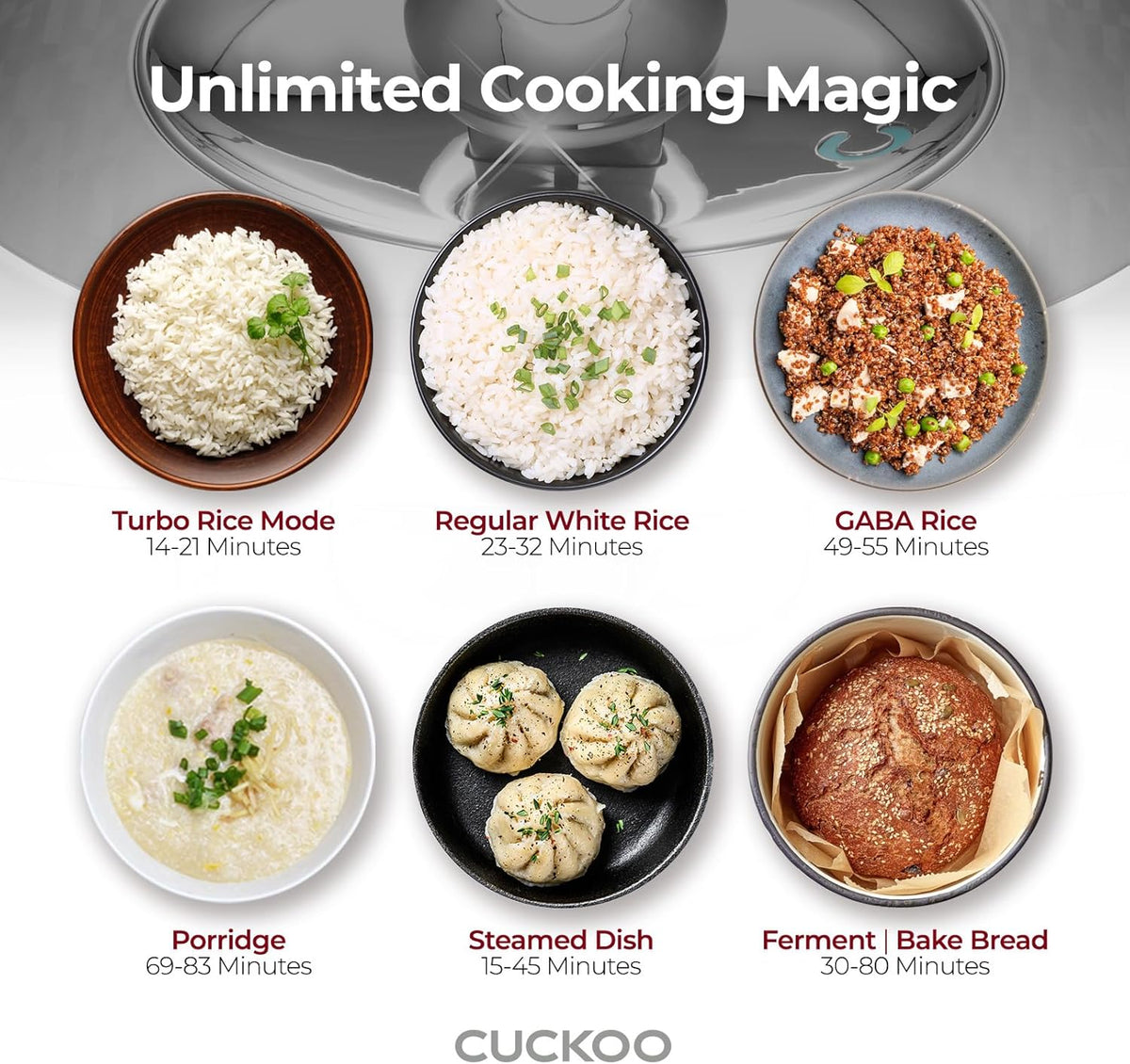 CUCKOO CRP-BHSS0609F 6-Cup (Uncooked) / 12-Cup (Cooked) Induction Heating Pressure Rice Cooker with Nonstick Inner Pot, 16 Menu Modes, Fuzzy Logic Tech, 3 Voice Guide, Auto Clean (White)