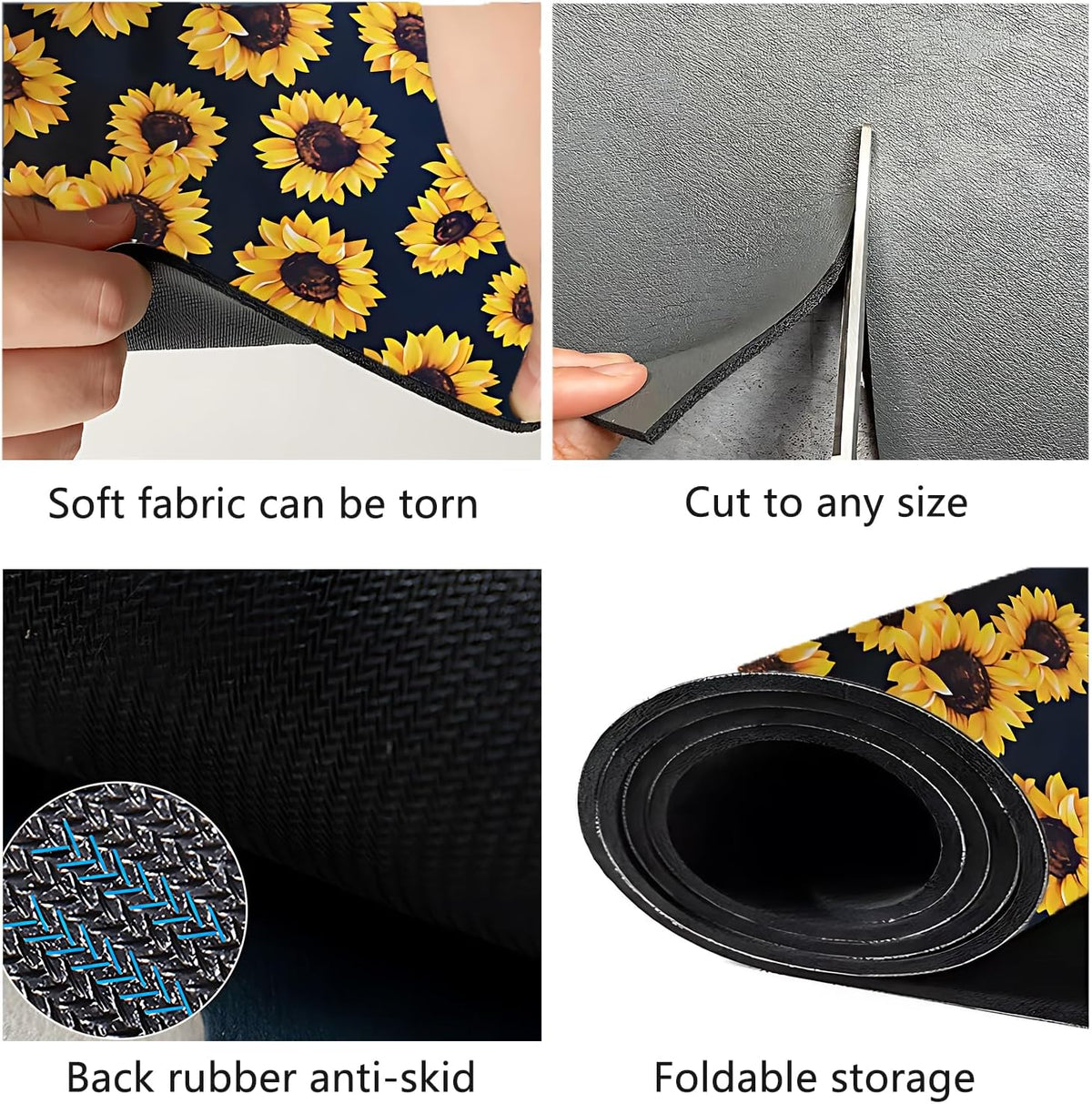 Dish Drying Mat Foldable Fall Kitchen Drying Mat Absorbent Sink Mat Multi-Purpose Coffee Pad Easy To Clean,Kitchen Gadgets,sunflower decor(sunflower) (12inches*15inches)