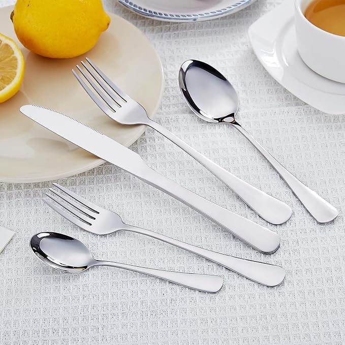 36 Piece Teaspoon Set (5.6 Inches) | Premium Food-Grade Stainless Steel Silverware - Dessert Spoons, Coffee Spoons for Home & Restaurant | Mirror Polished| Dishwasher Safe