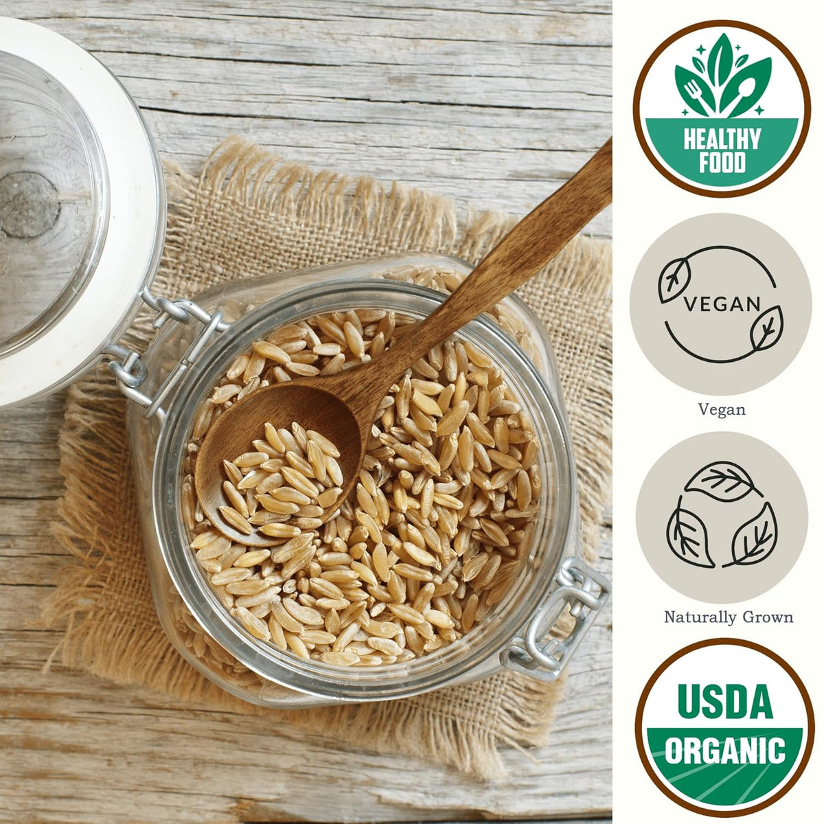 Be Still Farms Organic Kamut Wheat Berries Khorasan (4.8lb) - Ancient Whole Grain Bulk - Ideal for Flour, Pasta, Salads, Soups - High in Fiber & Protein | USA Grown | USDA Certified | Vegan | Non-GMO