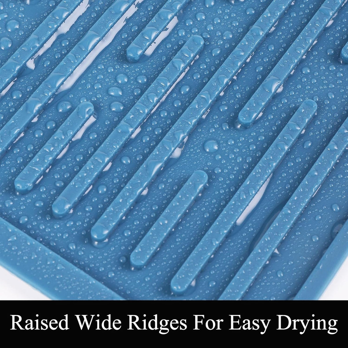 Blue Silicone Dish Drying, Mat Dish Mats for Multiple Usage, Kitchen Heat Resistant Mat, Can Be Rolled Up, Easy to Clean,Eco-friendly for Sink Bar Bottle