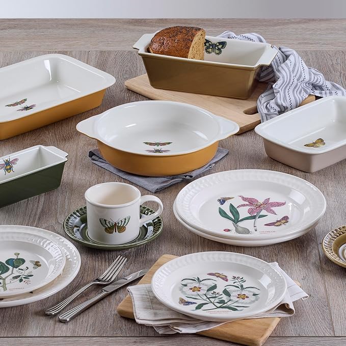 Portmeirion Botanic Garden Harmony 10.5" Dinner Plate, Papilio Amethyst & Meadow Saffron Motif - Dishwasher, Microwave, Oven & Freezer Safe Earthenware - Elegant Spring Tableware for Brunch & Parties
