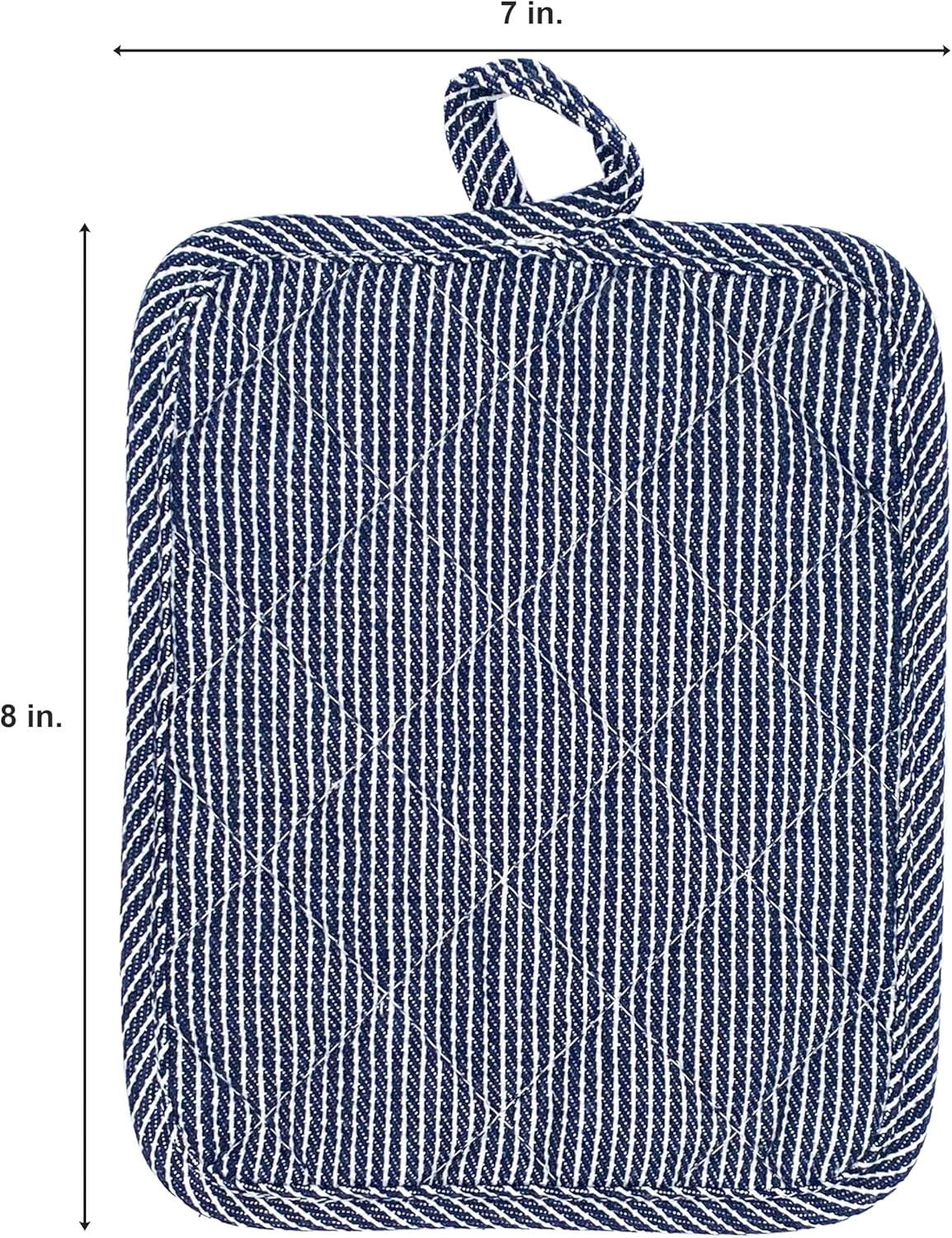 American Linen Pot Holders, Hot Pads, Table Pads for Kitchen and Dining Table, Non Slip Heat Resistant Hot Pot Holder (Navy, 8 Pack)