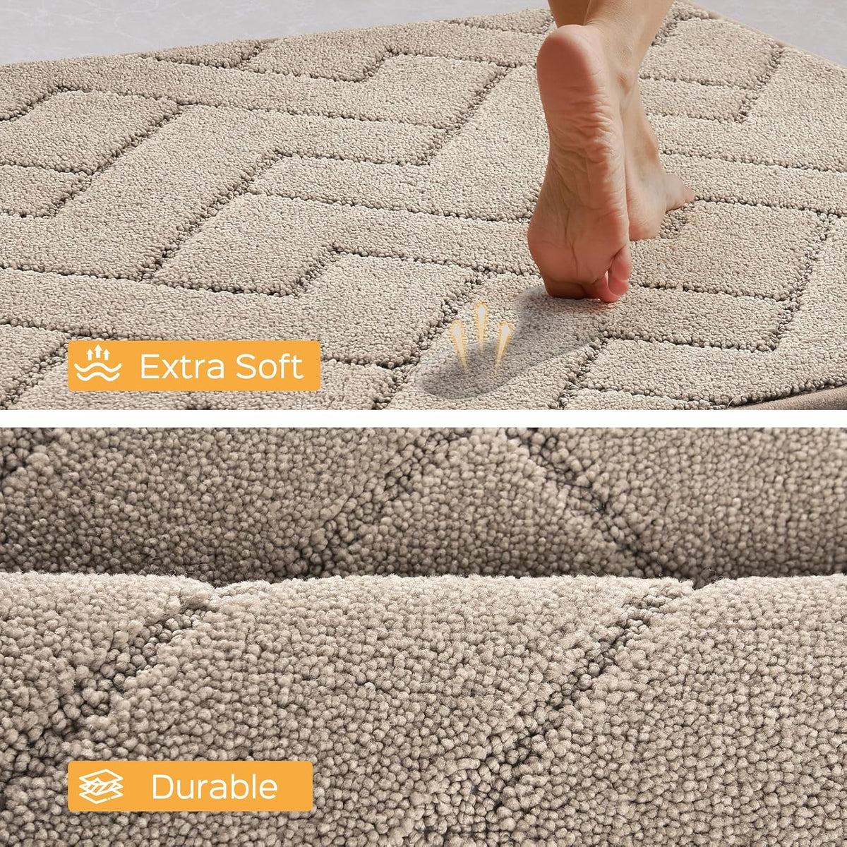 Machine Washable Kitchen Rugs 24" x 84", Non-Slip Kitchen Runner Rugs Mats for Floor, Absorbent Comfort Standing Mats for Kitchen, Sink, Laundry and Hallway, Rolled Packaging, Taupe