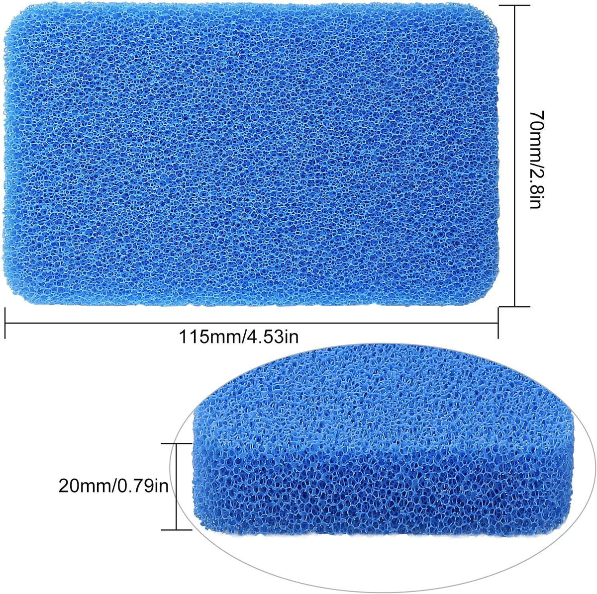 Silicone Sponges Kitchen Scrubber, Sponges for Dishes, Fragrance Free, Odor Free, 10 PCS Non-Scratch Scrub Sponges, Blue