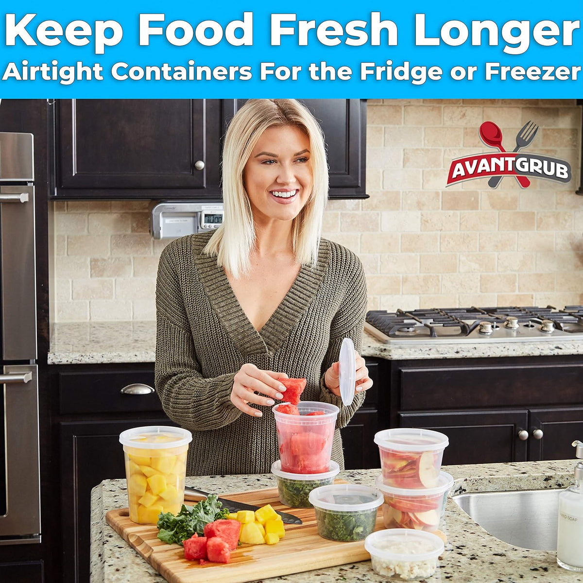 Heavy Duty Plastic Containers with Lids 12 EA Mix of Sizes 60 Containers Total. Leakproof Microwavable Portion Cup for To-Go Orders, Food Prep or Storage. Reusable Takeout Cups for Restaurant, Cafe.