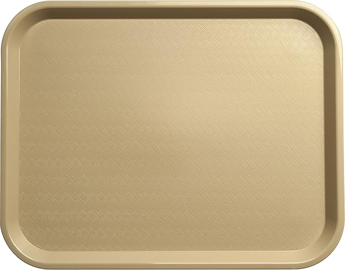 Carlisle FoodService Products Cafe Plastic Fast Food Tray, 14" x 18", Beige, (Pack of 12)