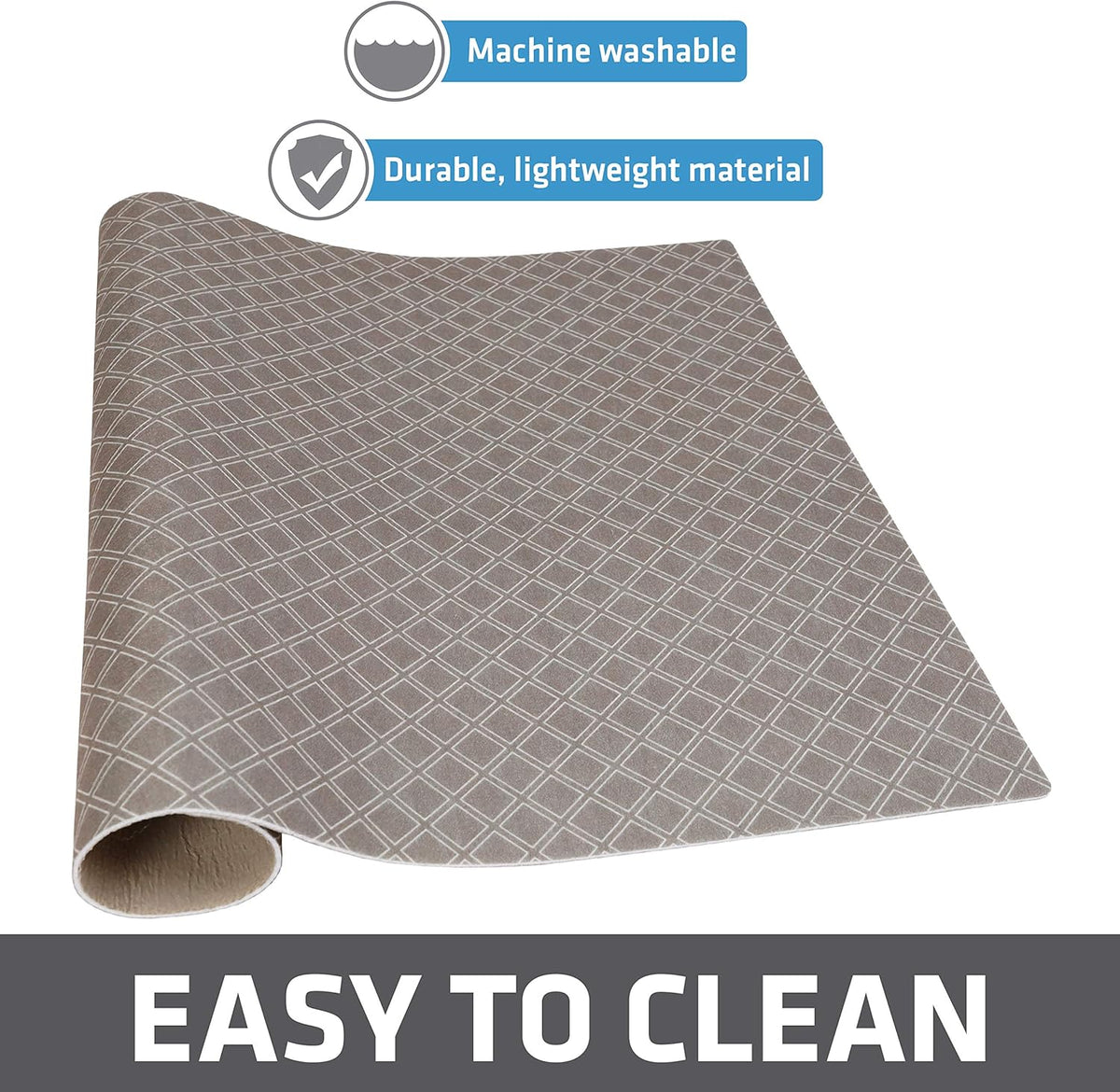 Drymate XL Dish Drying Mat, Oversized (19”x24”), Low-Profile, Super Absorbent, Quick Dry Fabric, Waterproof & Slip-Resistant, for Kitchen Counter, Trimmable, Easy to Clean (USA Made)(Taupe)