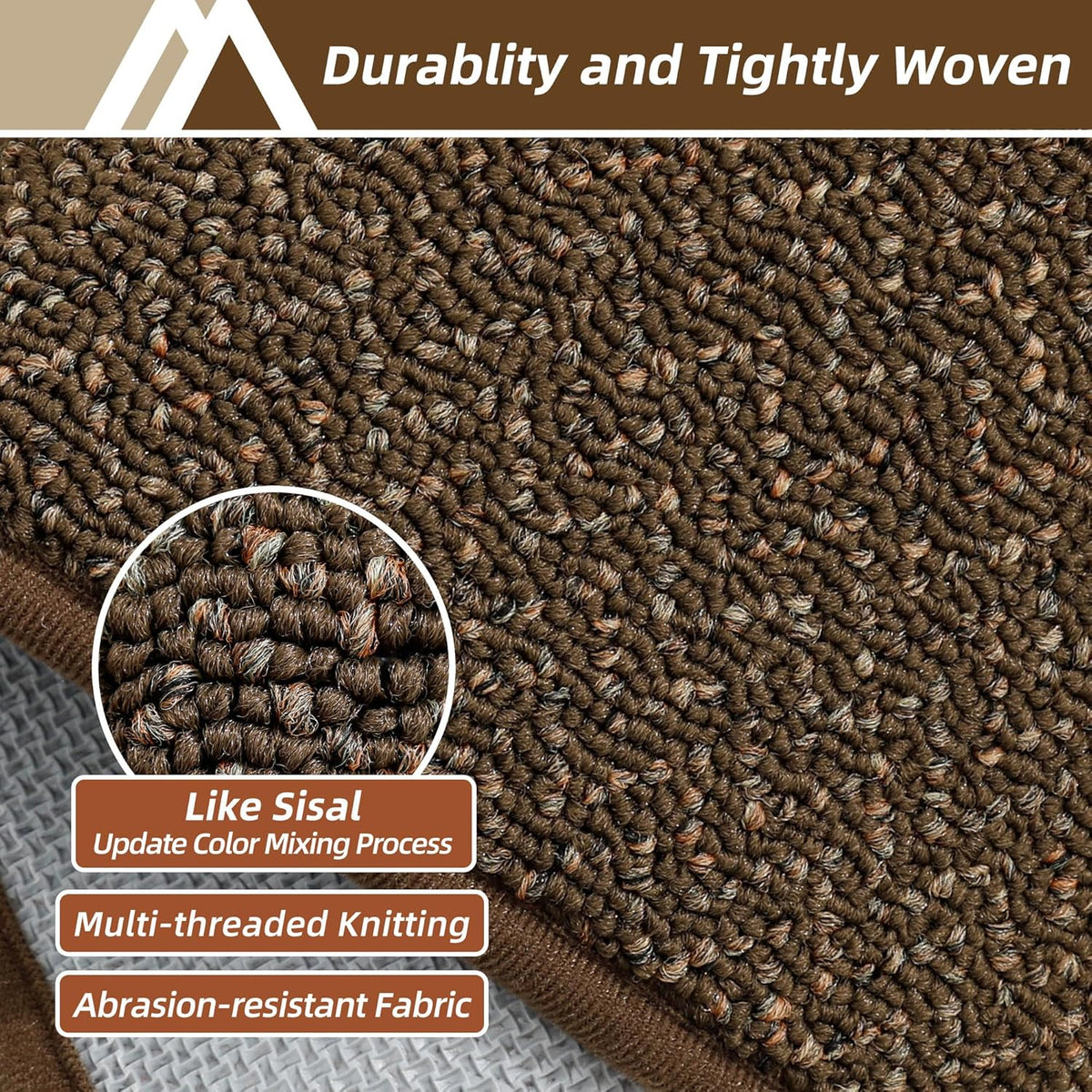 COSY HOMEER Kitchen Rugs 20"x32" Non-Slip Kitchen Mats for Floor Absorbent Stain Resistant Kitchen Floor Mat Machine Washable Rugs for Kitchen,Hallway,Sink,Brown
