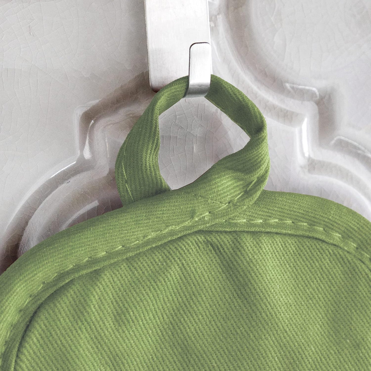 Ritz Premium Pot Holders & Heating Pads (4-Pack), 8.5" x 5.5", Heat Resistant, 100% Cotton Terry-Looped Pocket, for Kitchen and Barbeque, Cactus Green