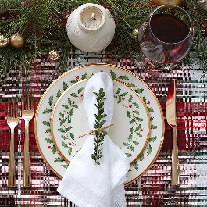 Lenox 883430 Holiday 3-Piece Place Setting, Christmas Set, Hosting, Red & Green