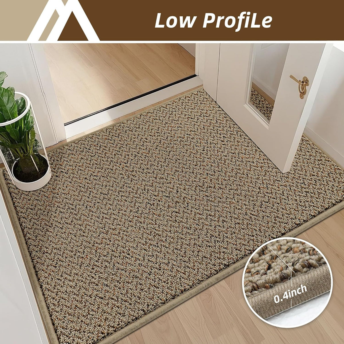 COSY HOMEER-Door-Mat 36"x60" Non Slip Absorbent Entryway Rugs Dirt Trapper Doormats Washable Entrance Mats Low Pile Welcome Floor Mat for Front Back Door and Entry Mats,Taupe