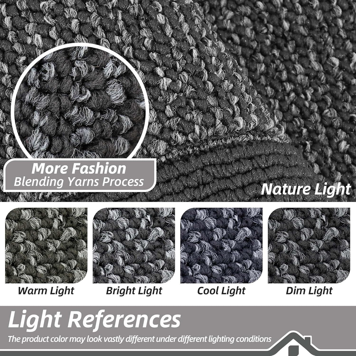 BEQHAUSE Indoor Door Mat 36" x 60", Dirt Trapper Door Mats Non-Slip Entryway Rugs Washable, Resist Dirt Absorbent Welcome Mat, Low Profile Floor Mats for Front Back Door and Entryway, Charcoal