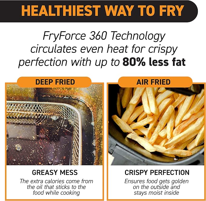 Gourmia 4-Qt Digital Air Fryer with Guided Cooking, Easy Clean, Stainless Steel
