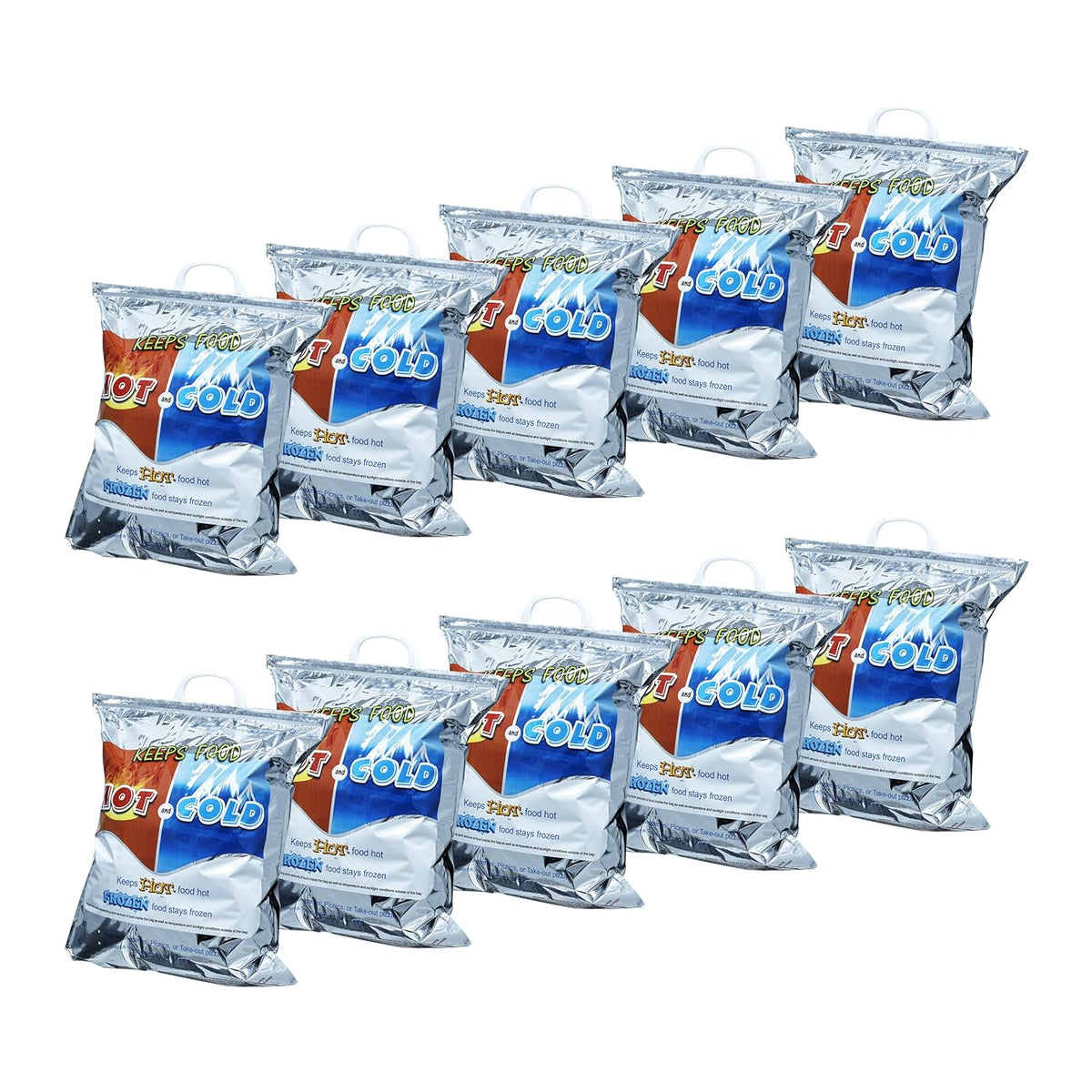 Superio Hot and Cold Insulated Bags for Food Delivery, Grocery Shopping Bags, Food Storage for Hot and Frozen Food for Travel, Disposable Cooler Bag, Reinforced Thermal Lunch Bag (10, 16"x19.25")
