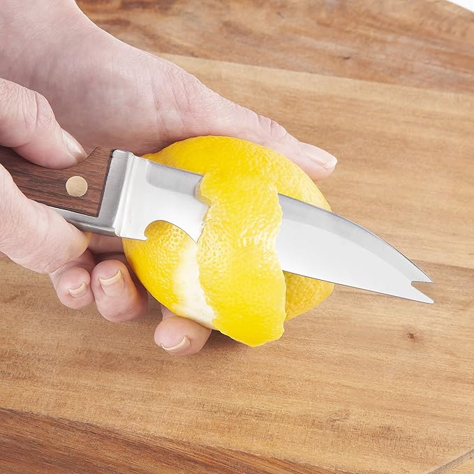 Final Touch Bar Knife & Zester Set - Multi-Function Design for Effortless Cocktail Prep - Adjacent Edge Handle, Stainless Steel Blade, Bottle Opener, and Zester Included (FTA2110)