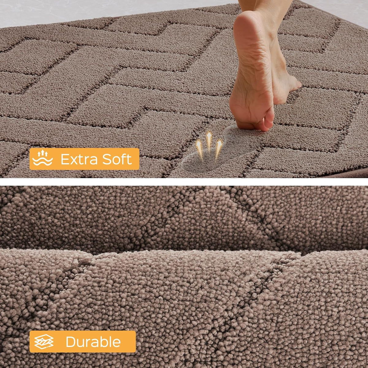 Machine Washable Kitchen Rugs 24" x 84", Non-Slip Kitchen Runner Rugs Mats for Floor, Absorbent Comfort Standing Mats for Kitchen, Sink, Laundry and Hallway, Rolled Packaging, Grayish Brown