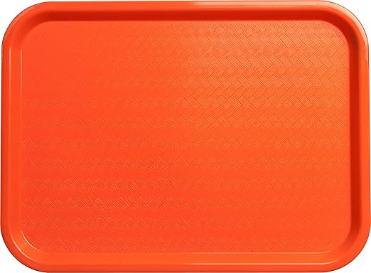 Carlisle FoodService Products CT121624 Café Standard Cafeteria / Fast Food Tray, 12" x 16", Orange