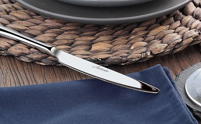 Artaste Rain II Forged 18/10 Stainless Steel (Stainless Steel (Set of 12), Dinner Knife (9.5-Inch))