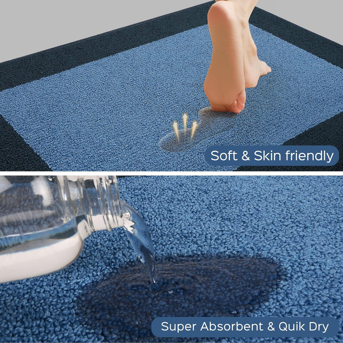 Machine Washable Runner Rug 24" x 70", Non Slip Kitchen Mat for Floor, Absorbent Entryway Rug for Kitchen, Bedroom, Hallway, Bathroom, Door (Roll Packing)