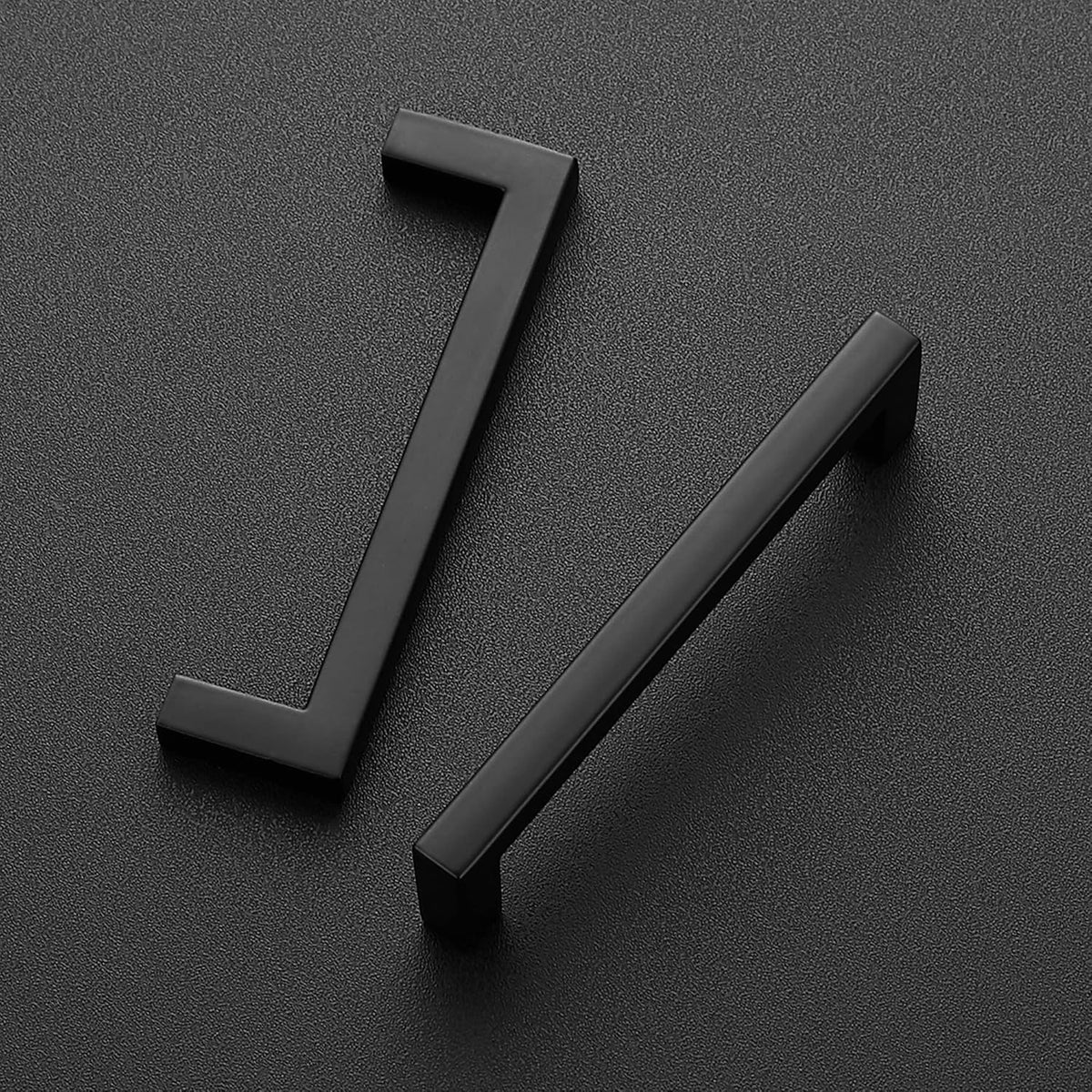 Ravinte 3 Pack Solid 3-3/4 Inch Center to Center Slim Square Bar Drawer Handles Cabinet Hardware - Matte Black Kitchen Pulls
