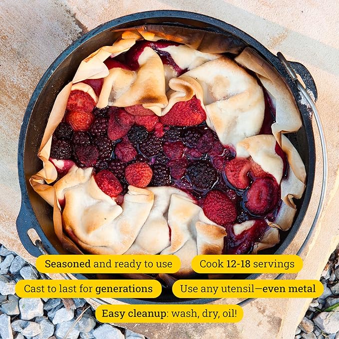 Lodge Boy Scouts of America Cast Iron Camp Dutch Oven, Pre-Seasoned, 6-Quart