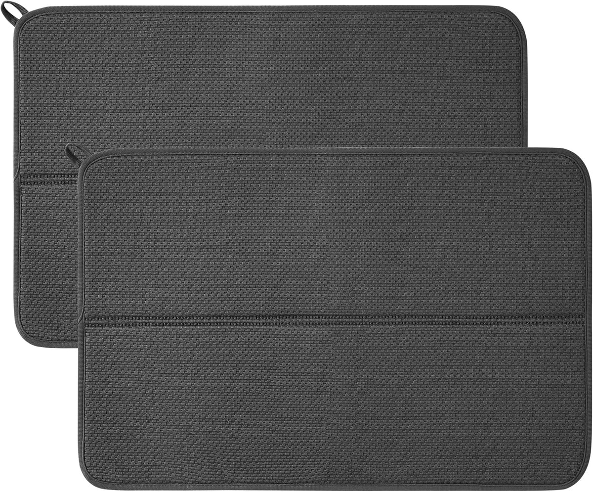 2 Pack Dish Drying Mat, Absorbent Microfiber Dish Drying Mats for Kitchen Counter, 16*24 inch Large Size Dish Drying Pads for Sink, Counterops